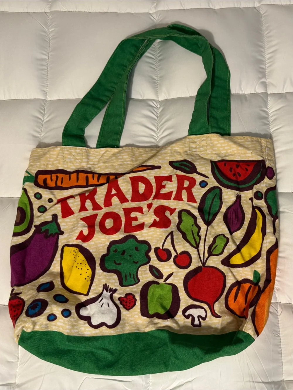 Trader Joe's Green & Multi-Color Market Tote Bag - Picture 2 of 2